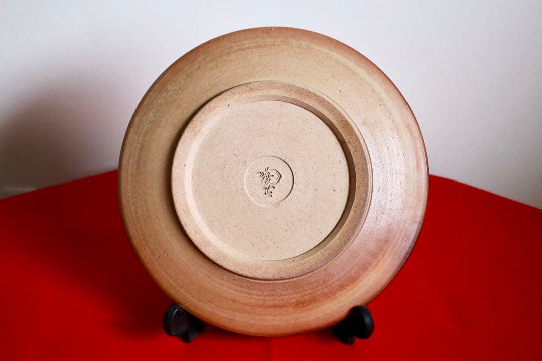 大皿・飾皿【備前焼　陶古窯　牡丹餅　木箱付き】