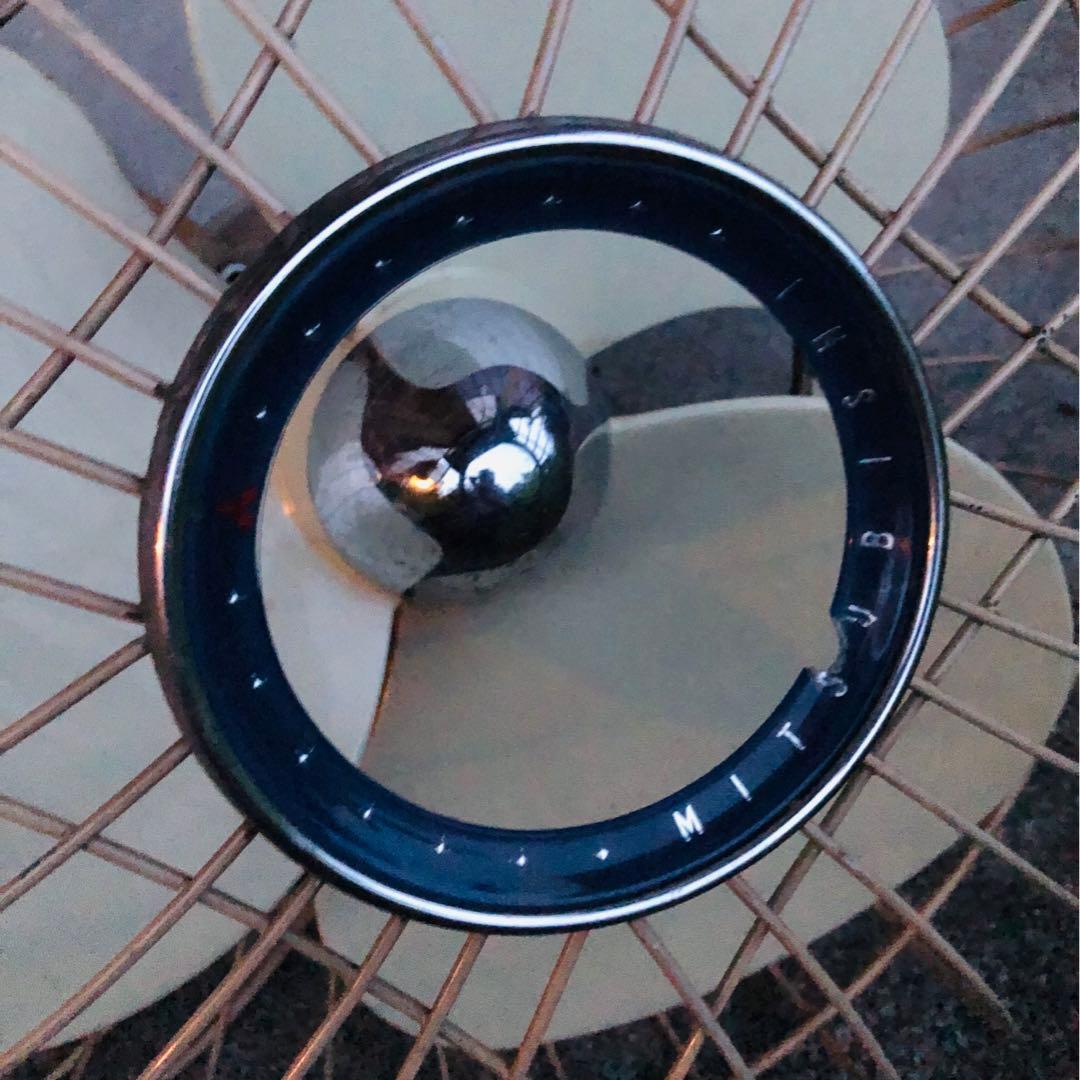 レトロ 扇風機 3枚羽 30cm扇 三菱 D-12M 藤 当時物