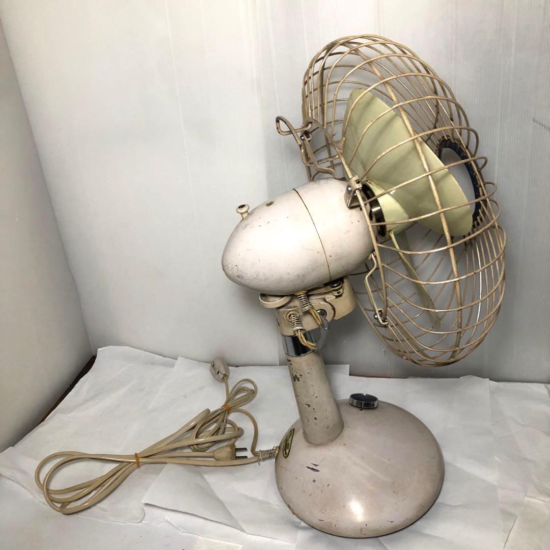 レトロ 扇風機 3枚羽 30cm扇 三菱 D-12M 藤 当時物