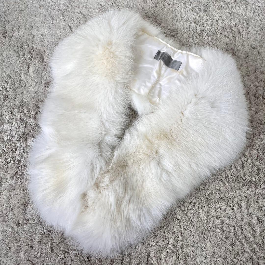 肉厚 SAGA FOX サガ 最高級 フォックスファー ショール 成人式 純白