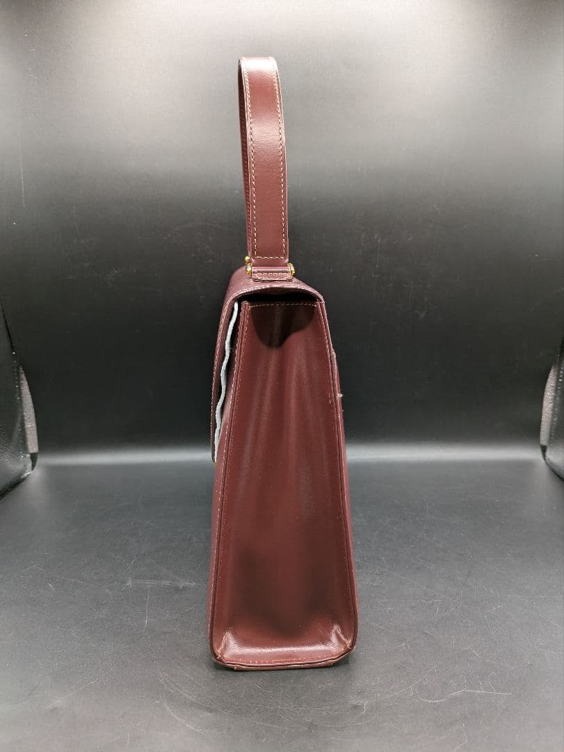 Cartier マストライン ハンドバッグ レザー ボルドー