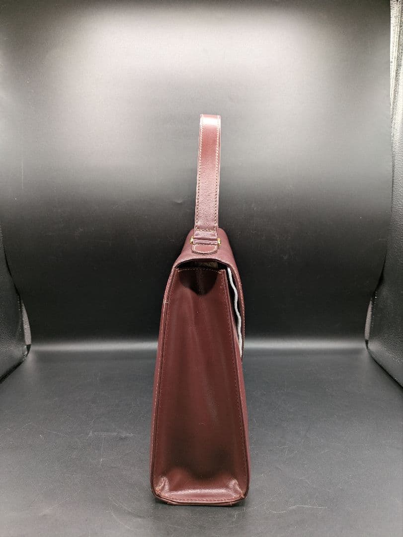 Cartier マストライン ハンドバッグ レザー ボルドー