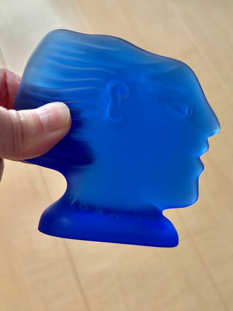 Daum ドーム　フランス製　ガラスの置物　ブルー