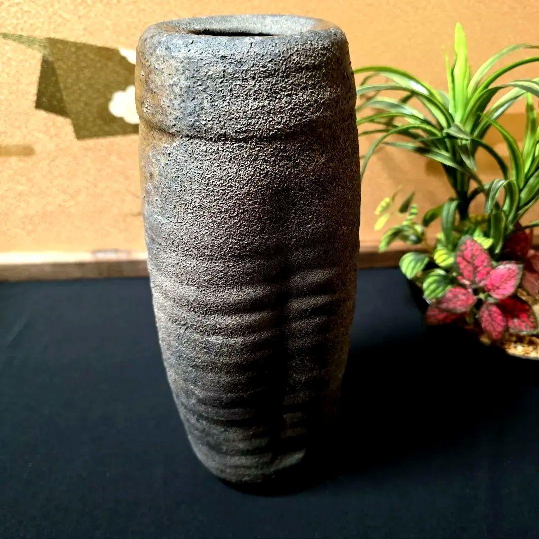 備前焼　伊勢崎 陽山　岡山県重要無形文化財保持者　花生　花瓶