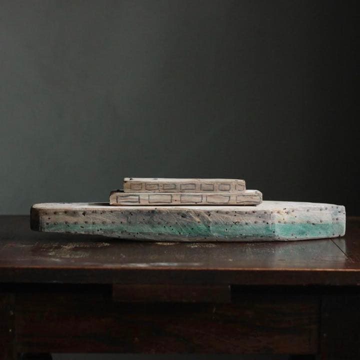 工作 木 船 古道具 アンティーク オブジェ 立体 木製船 木の船