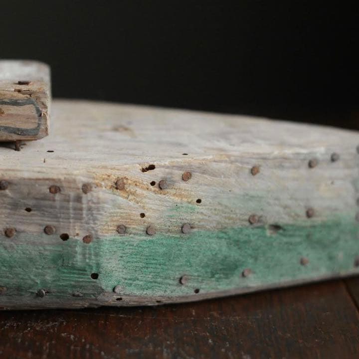 工作 木 船 古道具 アンティーク オブジェ 立体 木製船 木の船