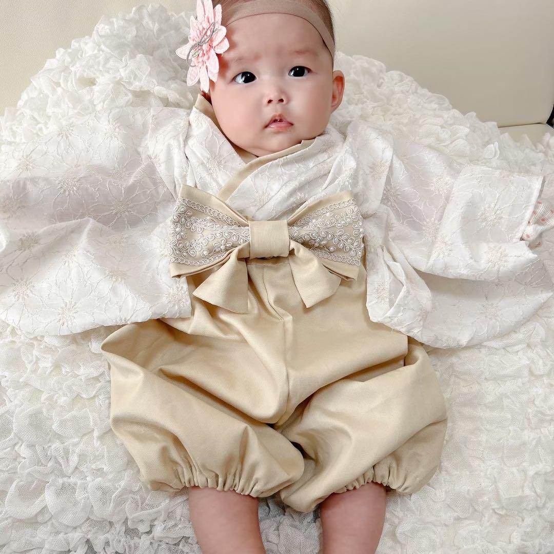 ❁⃘ベビー袴　ベビー着物❁⃘60-100ワンサイズ お食い初め