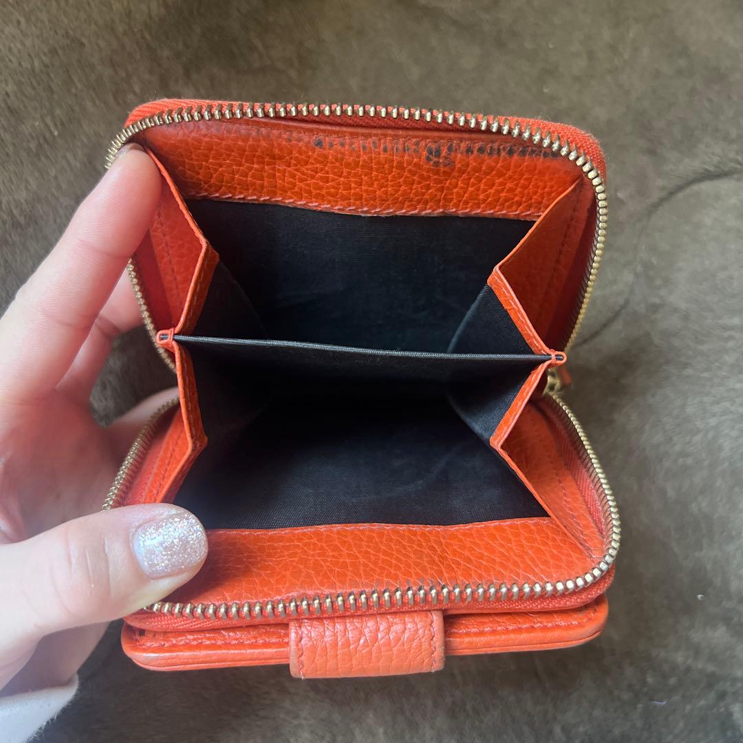 GUCCI 二つ折り財布 オレンジ グレー