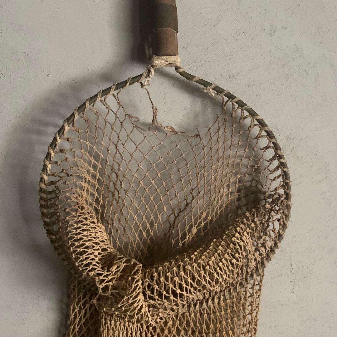 古い 玉網 タモ 古道具 アンティーク オブジェ