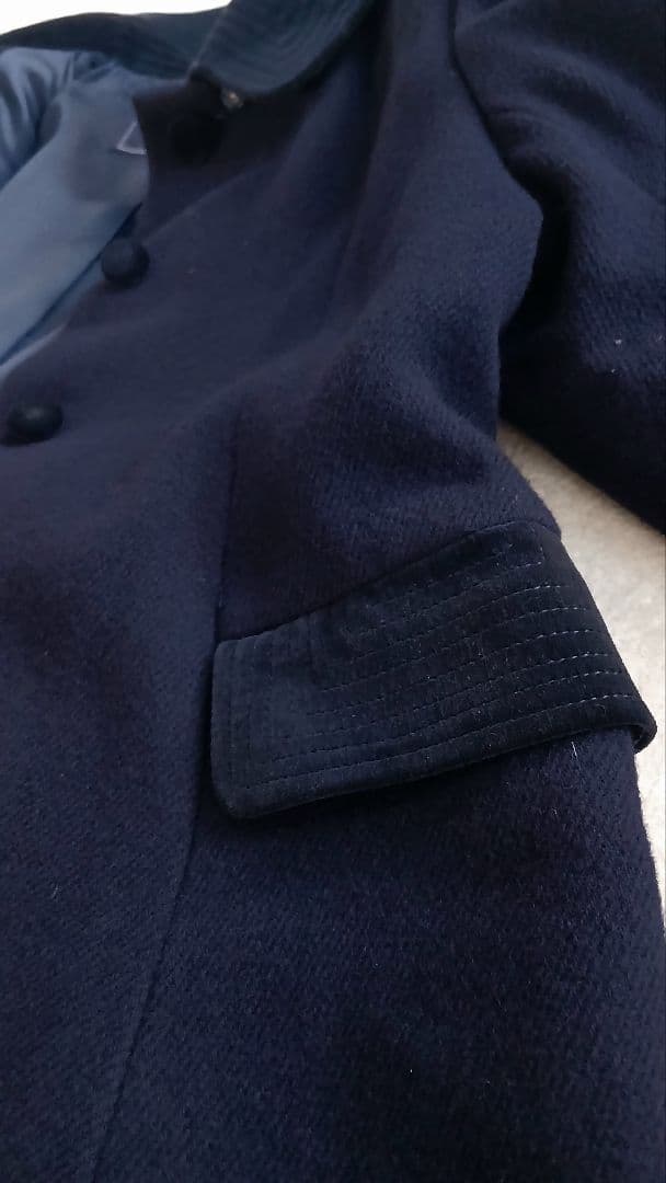 ファミリア(120)お受験フォーマルウールコート濃紺ネイビー