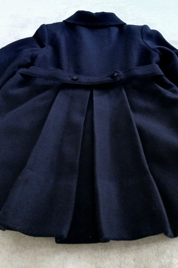 ファミリア(120)お受験フォーマルウールコート濃紺ネイビー