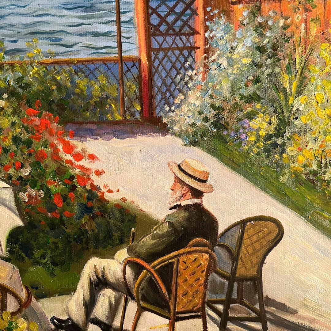 ★秀作★ 手書き油絵 クロード・モネ サン・タドレスのテテス 絵画 額付 油彩画