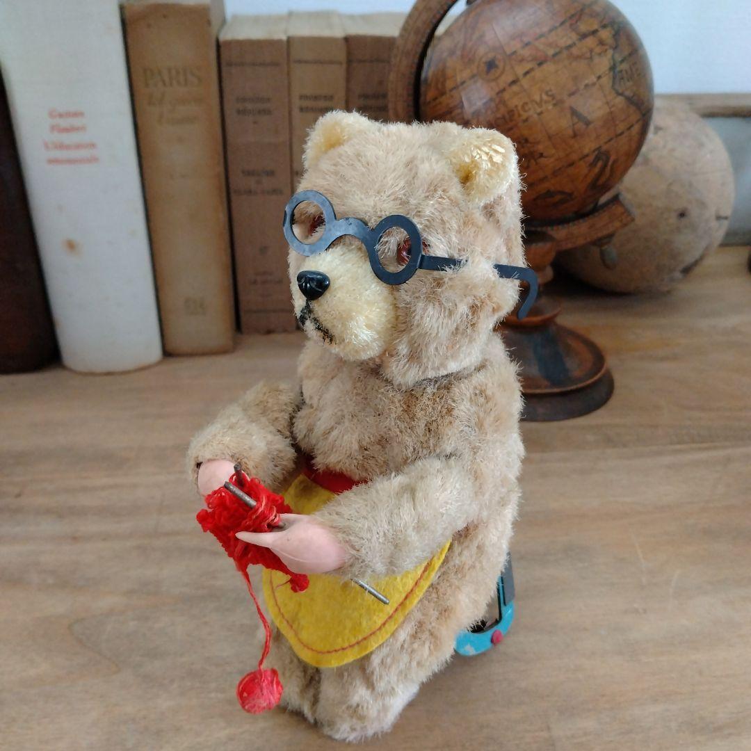 max carlアンティークベア・編み物クマさん/ゼンマイ仕掛け