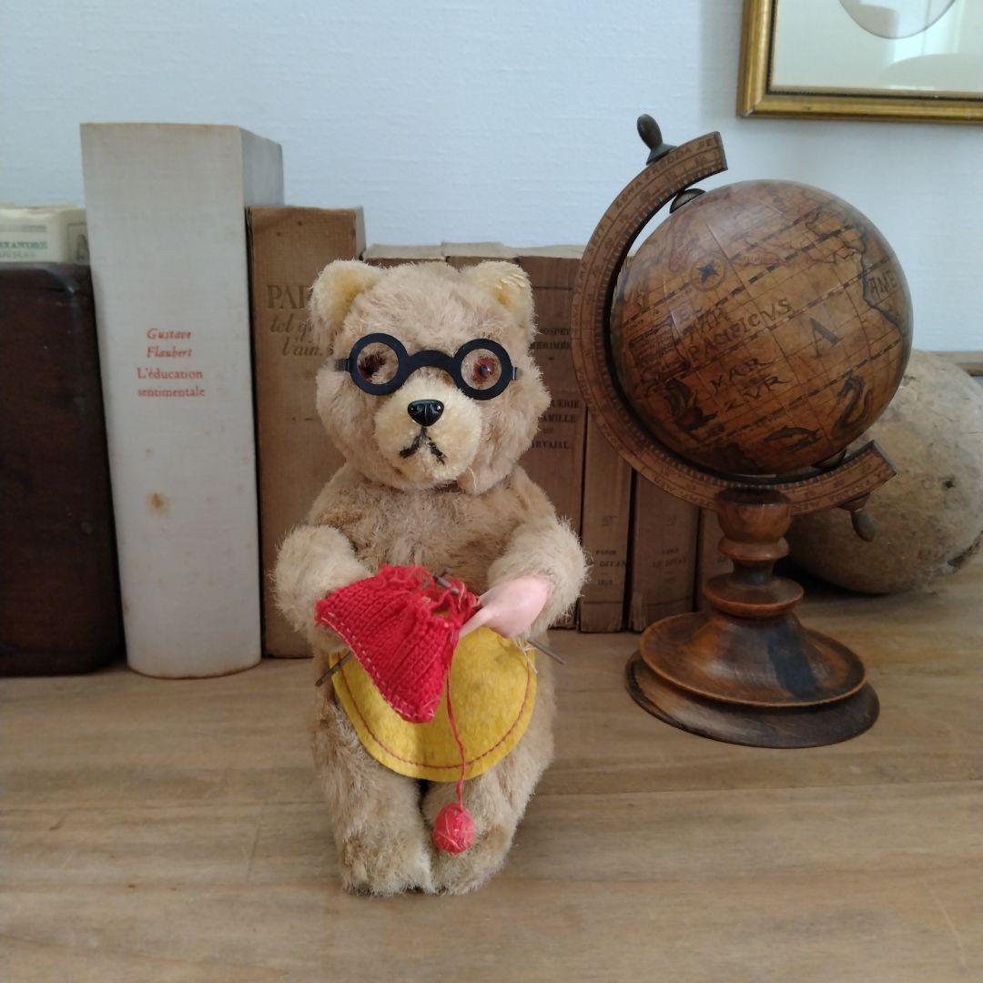 max carlアンティークベア・編み物クマさん/ゼンマイ仕掛け