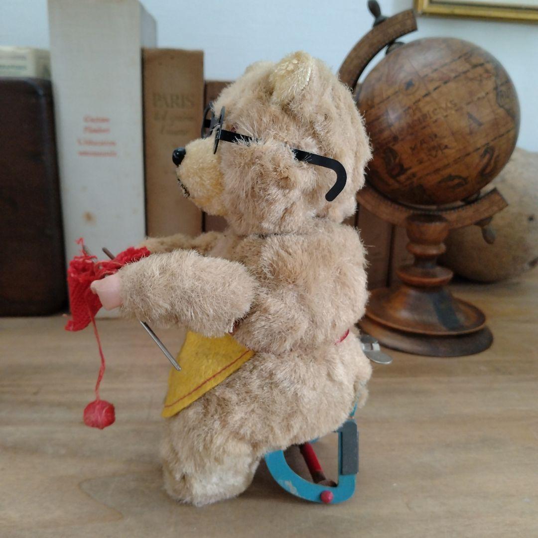max carlアンティークベア・編み物クマさん/ゼンマイ仕掛け