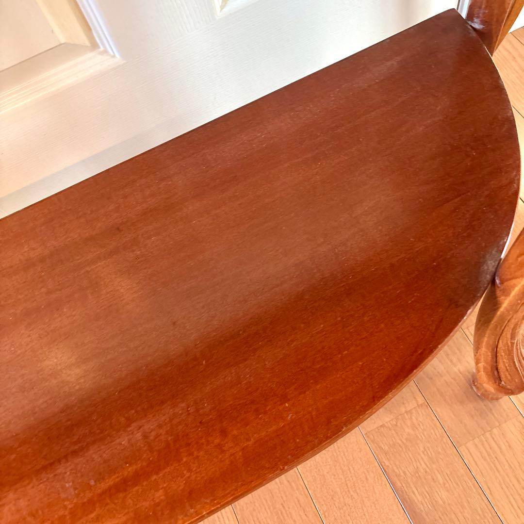 イタリア製 大理石 猫足コンソールテーブル、天使置物、真鍮コンポート、新品レース