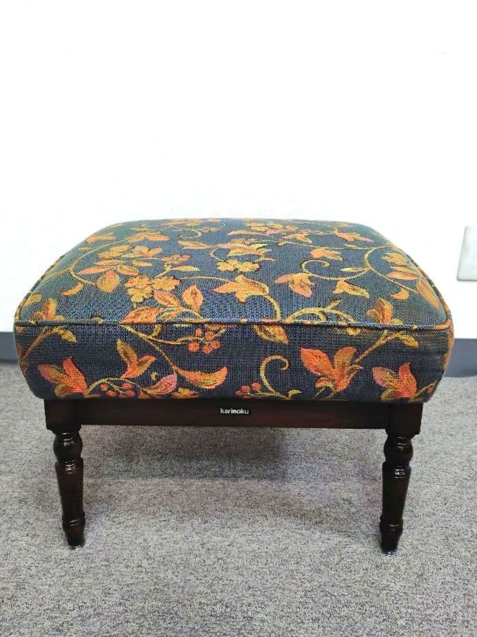 ヴィンテージ カリモク コロニアルシリーズ オットマン スツール