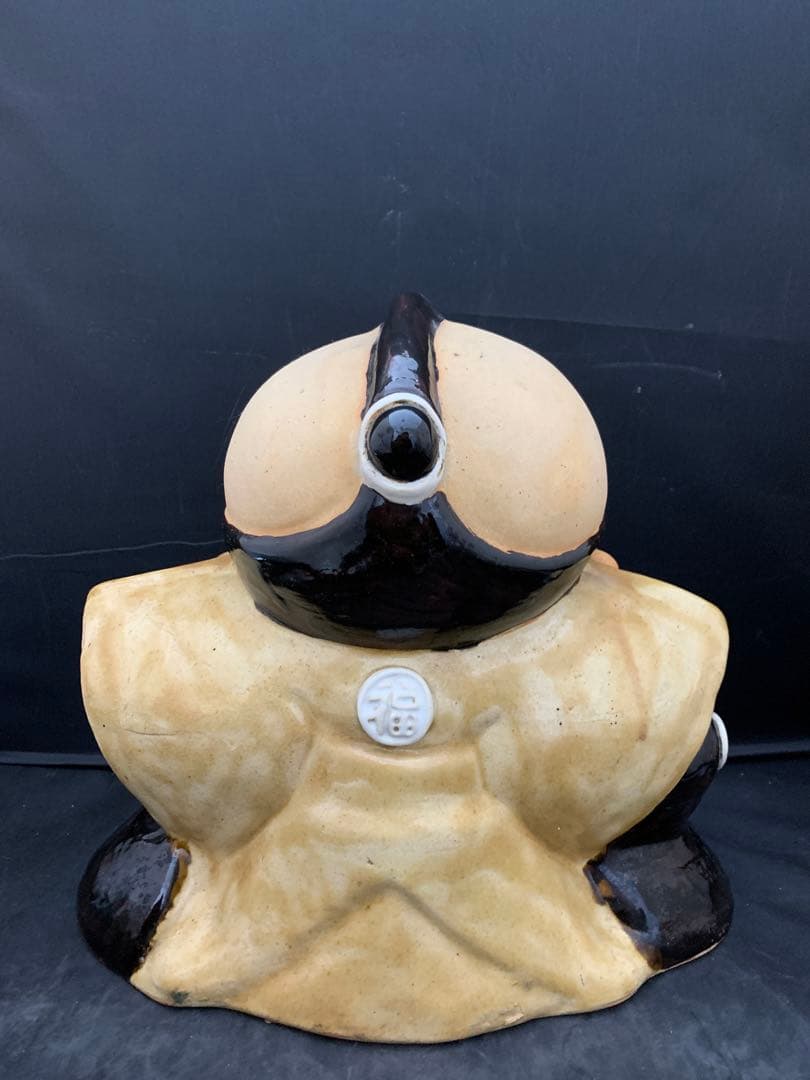 信楽焼　手づくり福助　座布団付き　商売繁盛　福助人形