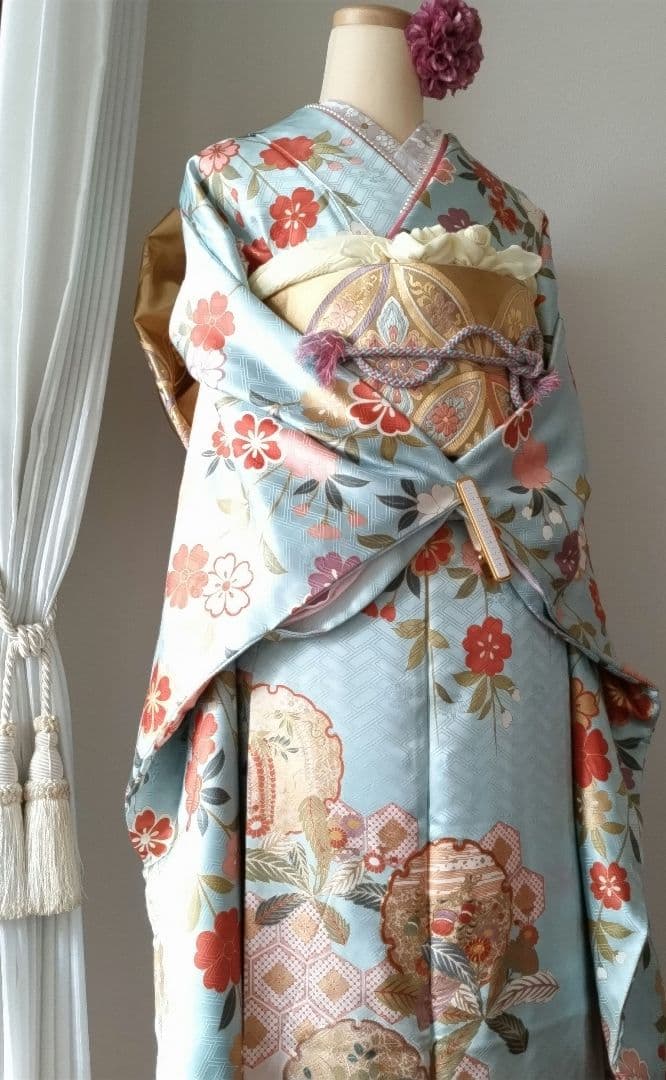 ☆応援価格☆368.小柄なお嬢様へ振袖7点セット　正絹フルセット　成人式　落款