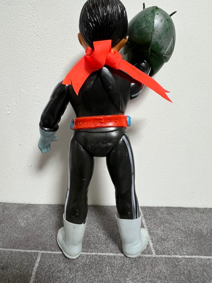 ポピー 仮面ライダー新1号 ソフビ ブリキベルト 2本線 当時物