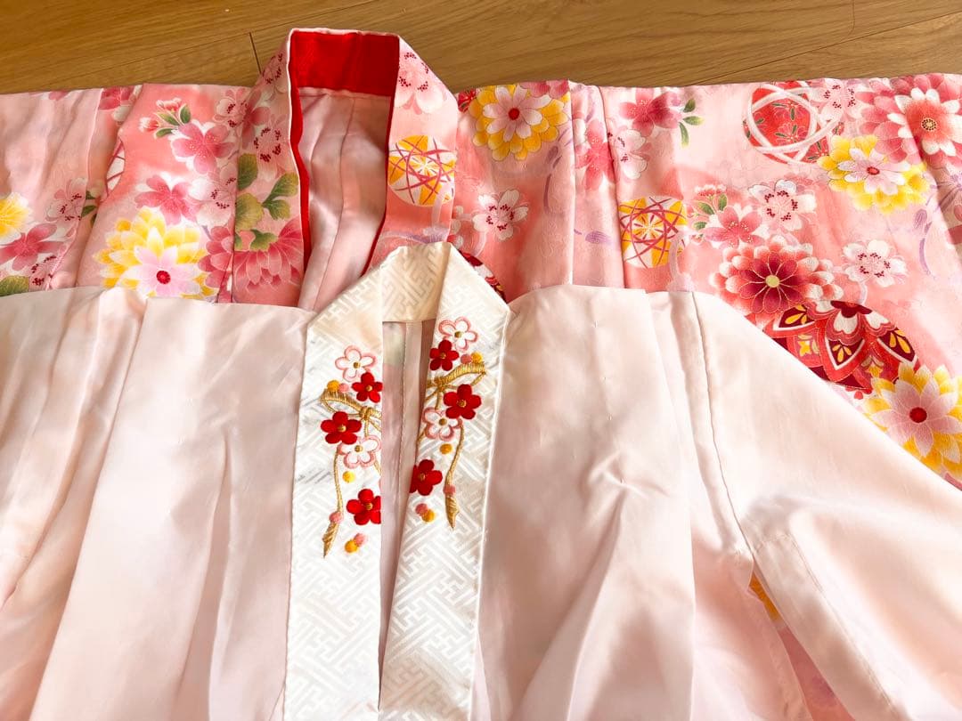 七五三(女の子　7歳) 花柄ピンク 着物セット