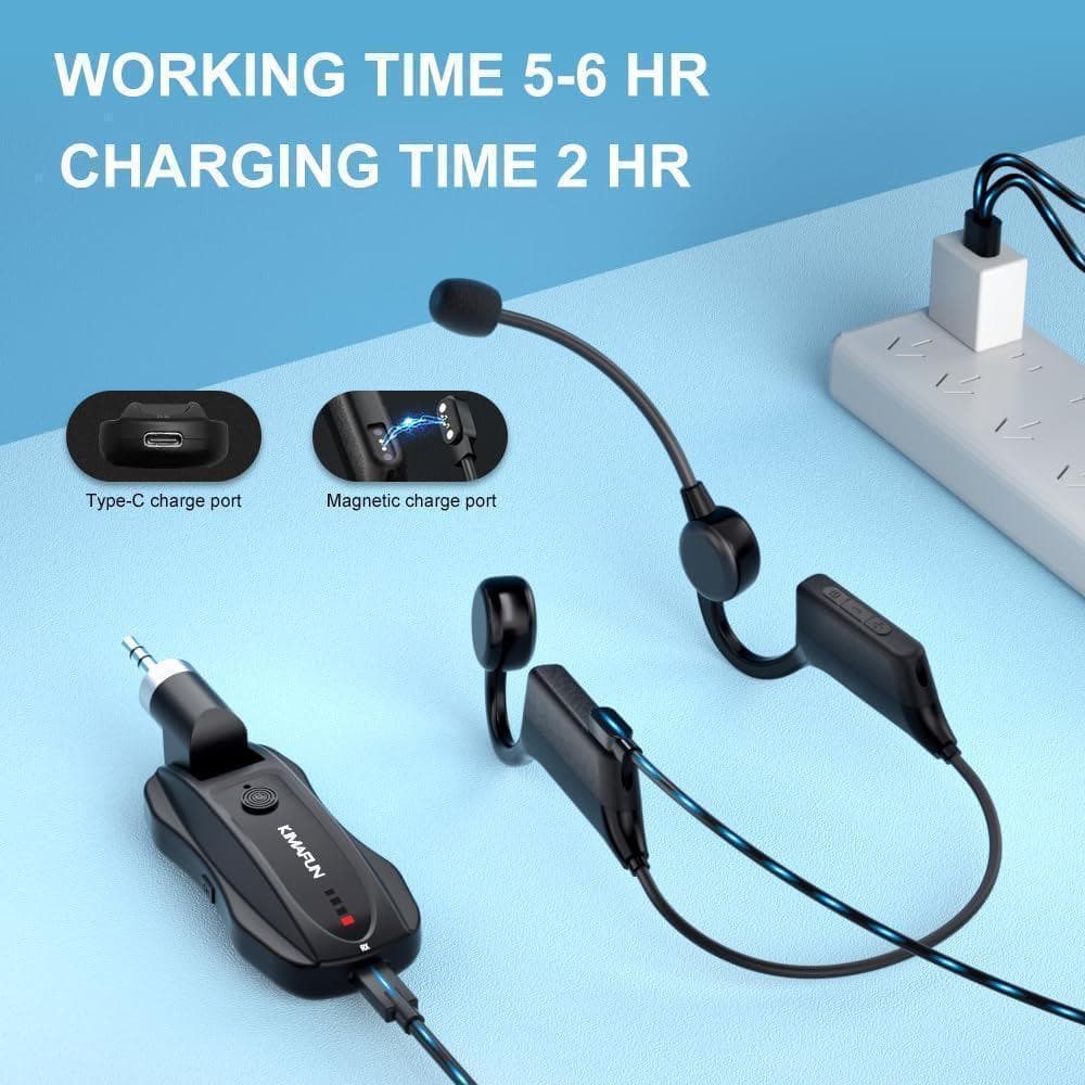 ヘッドセットマイク ワイヤレス完全防水マイク 2.4G無線 IP67防水＆防塵