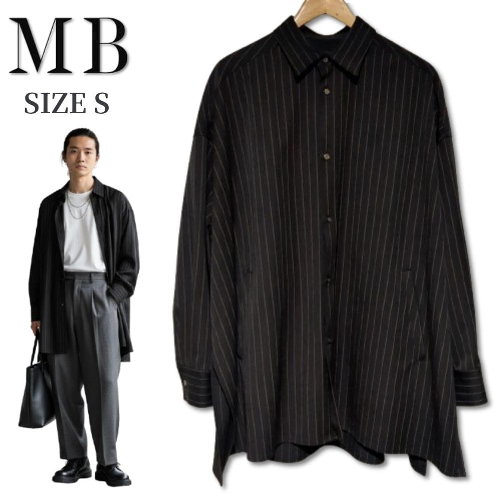 MBストライプオーバーシャツアウター Sサイズ ブラック 匿名配送