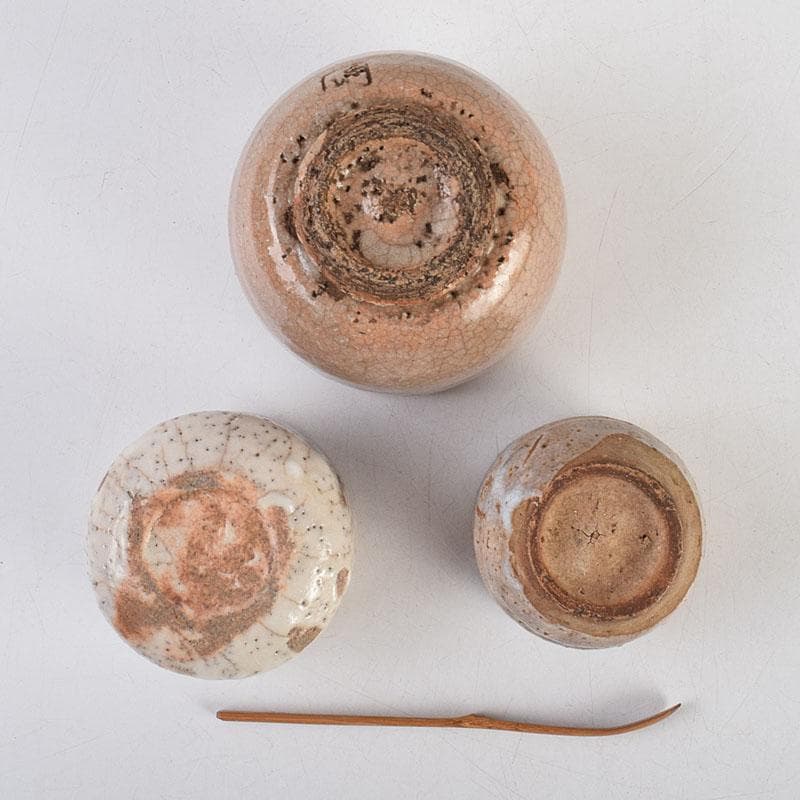 茶道具　古布　小さな茶箱　茶碗　香合など　八点　一式　仕覆付　C　R9394