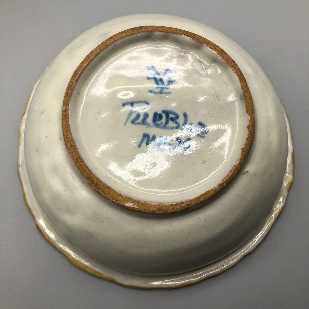 メキシコプエブラタラベラ焼ビンテージ陶器伝統工芸バード鳥ボウル鉢19cm5点A
