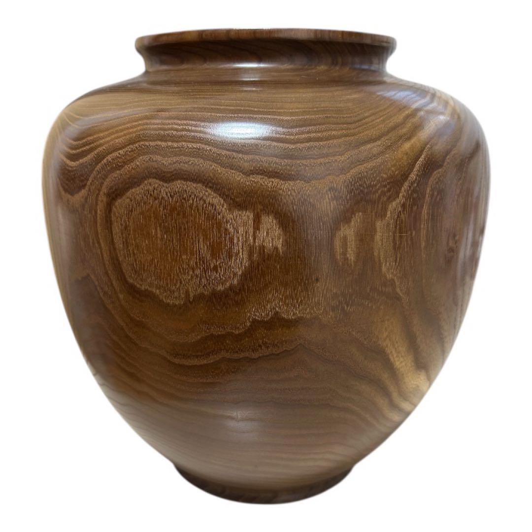 木製壺　木製花器　工芸品　花瓶　槐　エンジュ　円館工芸舎　木製置物