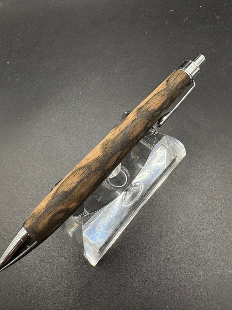 486 極上　黒柿　孔雀杢　木軸シャーペン　ボールペン