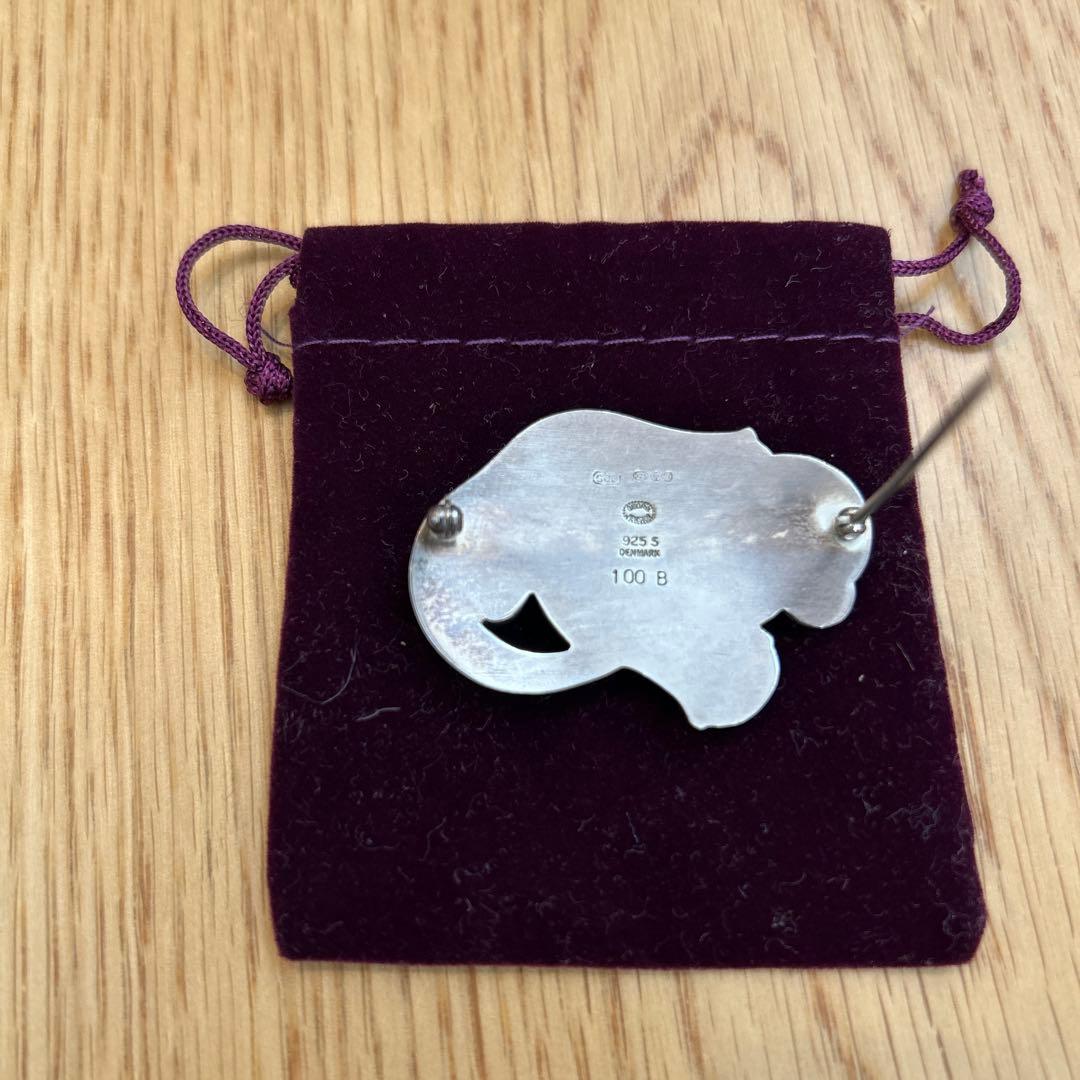 ジョージ ジェンセン silver ムーンストーン ブローチ #100B