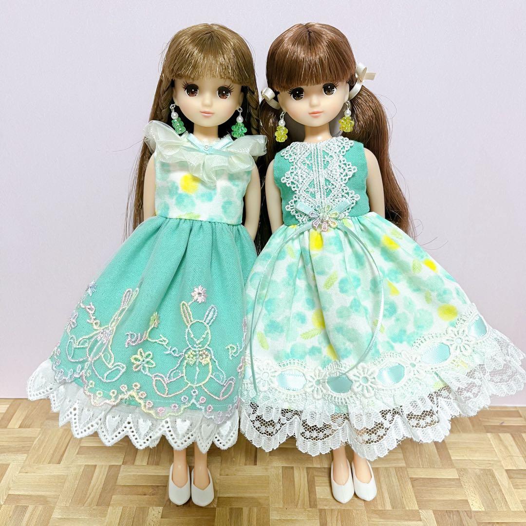 専用です。ドール服ハンドメイドワンピース&ピアスNo.2204・2205
