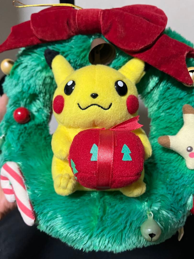 2003 ポケモンセンター　ピカチュウ　クリスマス　リース　ぬいぐるみ