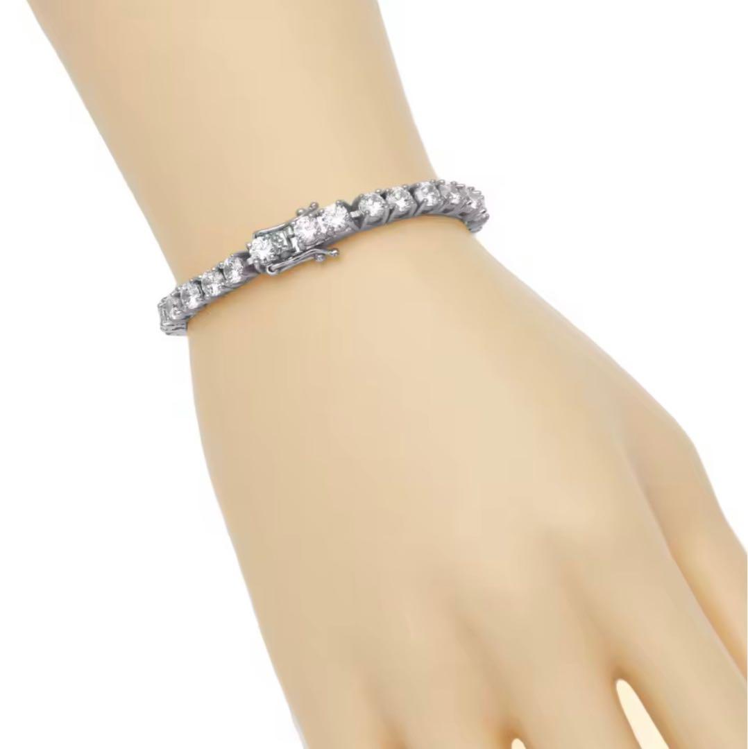 【格を纏う】10ctモアサナイト×S925 テニスチェーンブレスレット｜証明書付