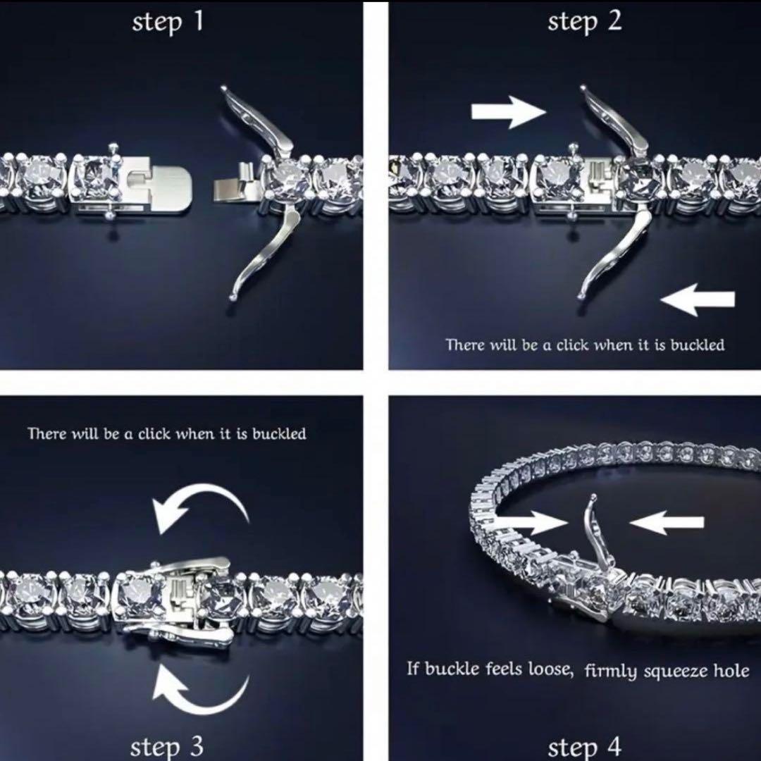 【格を纏う】10ctモアサナイト×S925 テニスチェーンブレスレット｜証明書付