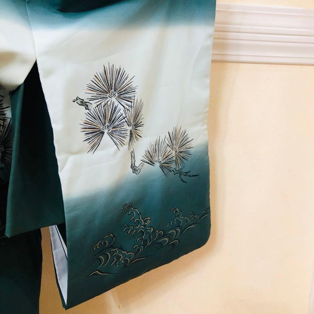 七五三 五歳‼️豪華グリーン系に鷹金彩煌びやか❤️完全フルセット‼️家から揃え無る無し