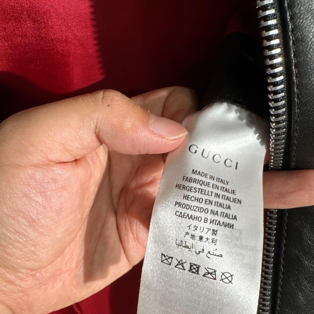 GUCCI Leather Single Jacket black サイズ48