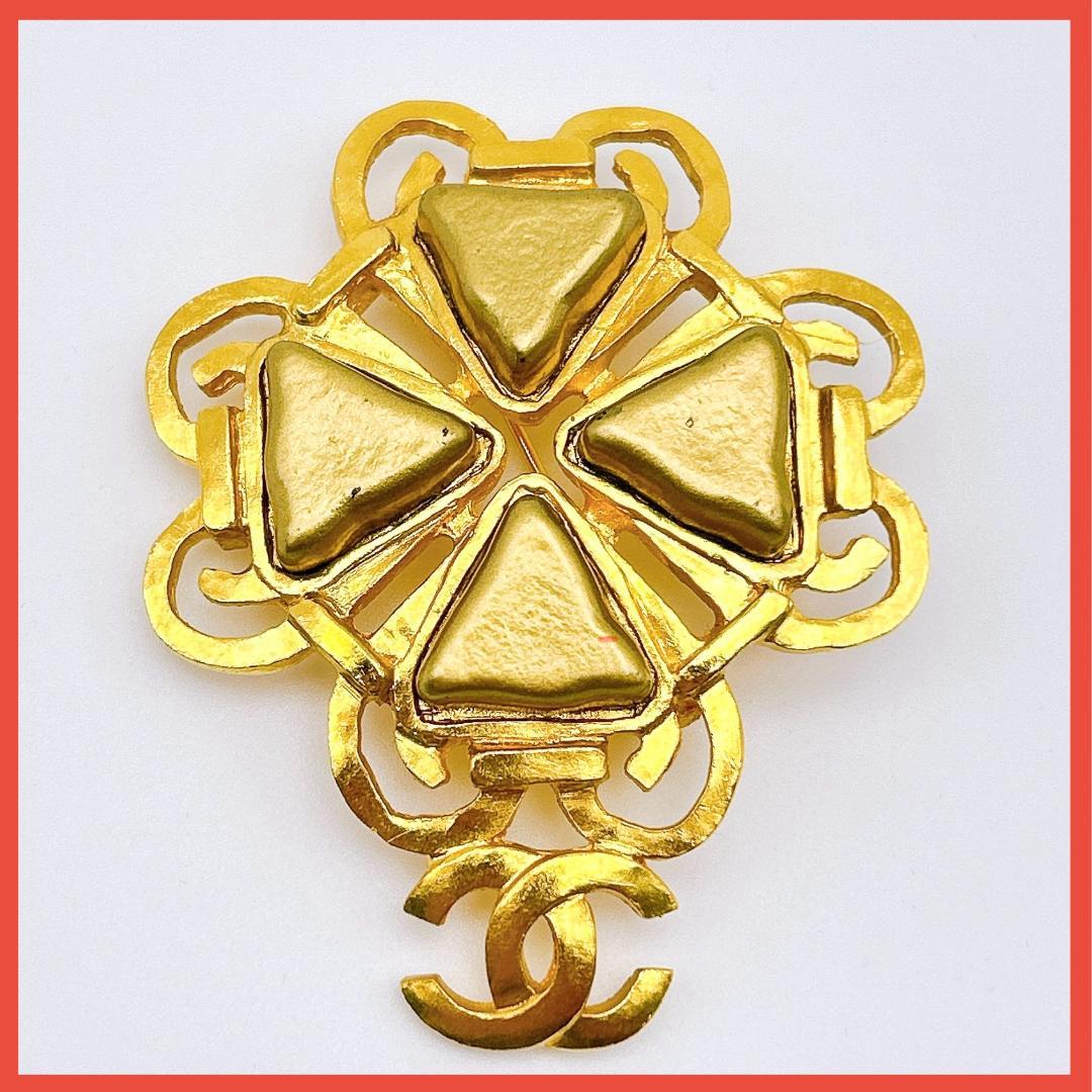 【鑑定済み！】シャネル ブローチ ヴィンテージ ココマーク ゴールドカラー