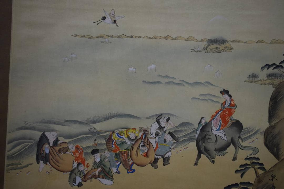 不詳/作者不詳/尓康？/七福神図/人物図/布袋屋掛軸HK-17