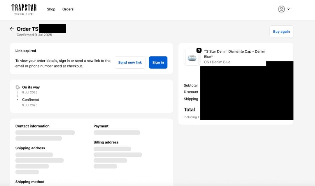 正規品Trapstarキャップ