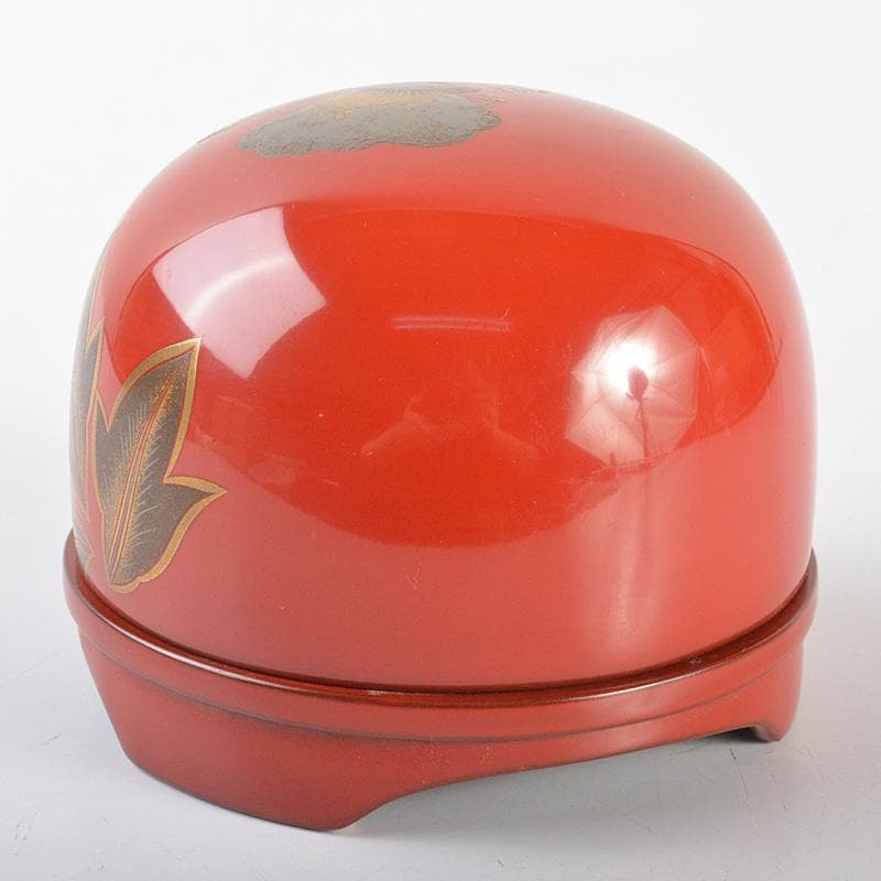 茶道具　朱塗　花蒔絵　香合　書付箱　M　R6923