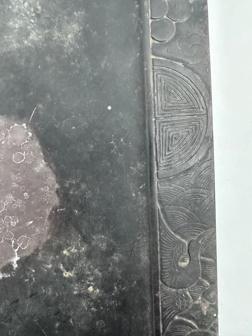 中国硯　特大　彫刻　中国美術　骨董品　アンティーク　書道　硯