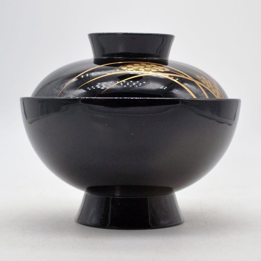 昭和レトロ 京漆匠 象彦　お椀　稲穂椀 五客揃い