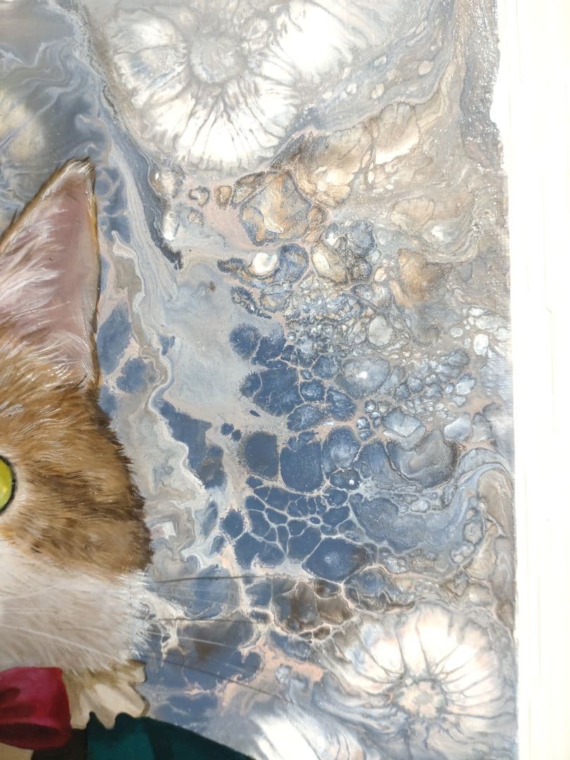 猫の油絵【猫伯爵】1点物の原画/作者サイン入り/F8号キャンバス