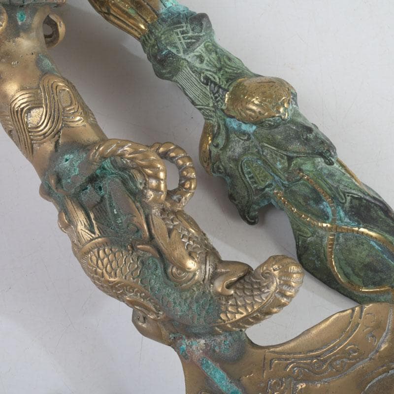 チベット密教法具　古銅鍍金　馬頭観音　金剛杵　独鈷杵など　3点　C　9240