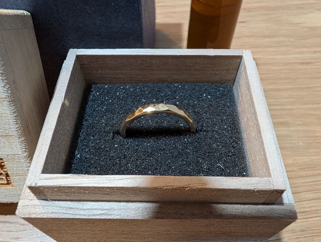 市松　18K　ブラックゴールド.イエローゴールド　リング