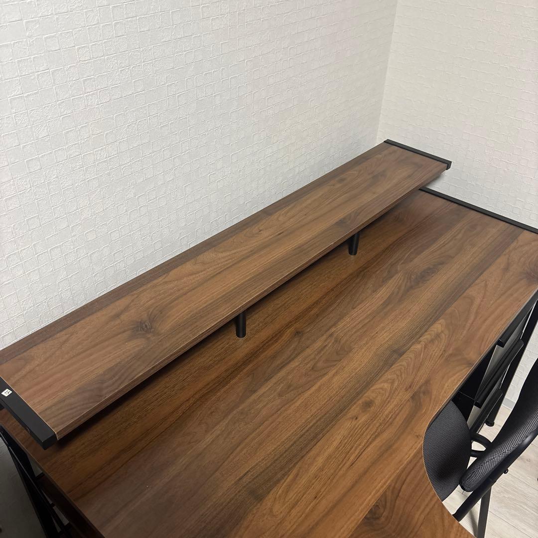 L字型　120cm パソコンデスク　ブラウン