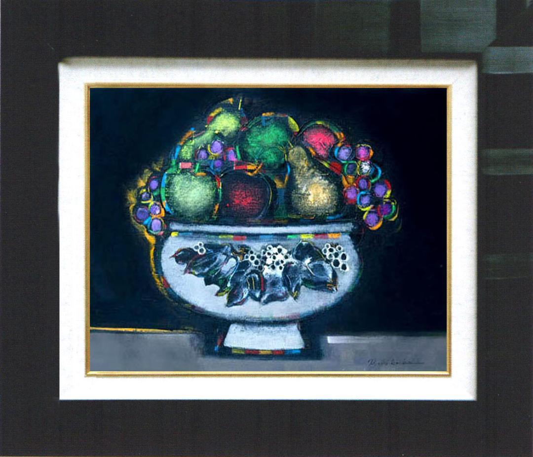 油絵 絵 絵画 インテリアuF6-062004 静物 果物と器