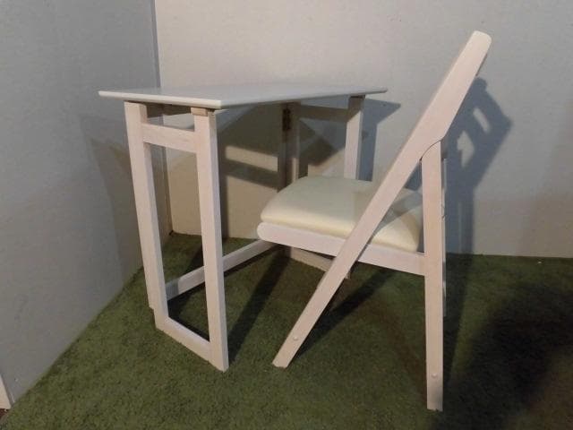 アウトレット/送料無料★折りたたみ デスク＆チェアセット幅７０【ホワイト】